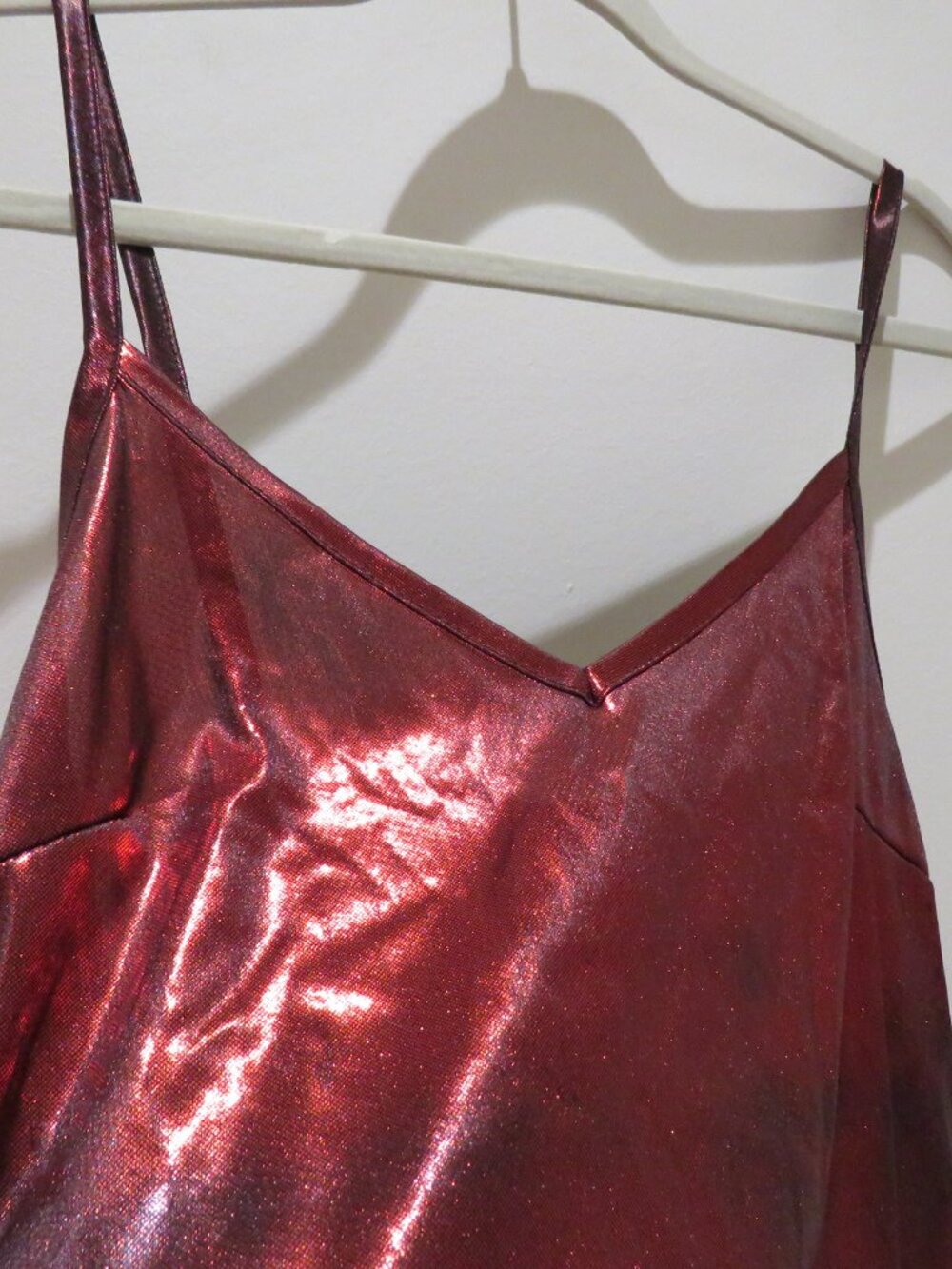 VINTAGE BONKERS USA Red Metallic Maxi Slip Dress Medium 90s Party Friends - Picture 7 of 14